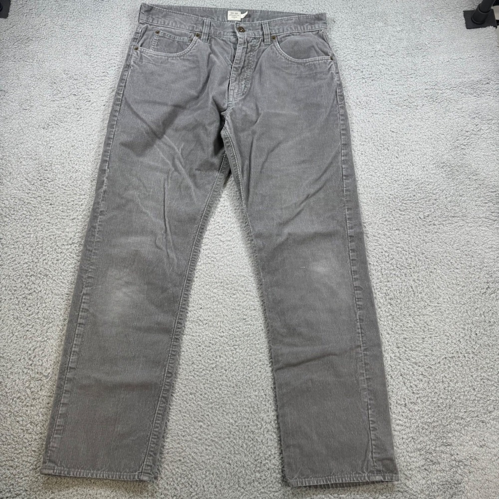 J. Crew Mens Gray Straight Fit Corduroy Pants Size 33x30